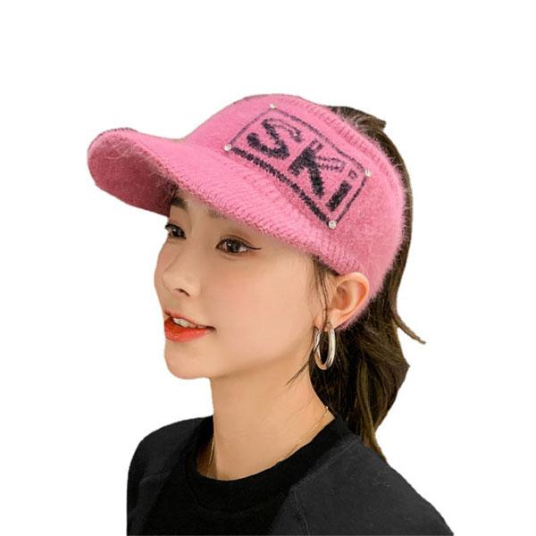 即納 サンバイザー ニット帽 ニット レディース キャップ バイザー 春 秋 冬 ゴルフ かわいい ...