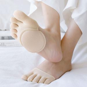 即納 足裏保護パッド 5本指 つま先カバーソックス ハーフソックス 靴下 足裏パッド フットカバー 魚の目 タコ 指ぬき 全指 蒸れない 衝撃吸収 クッション