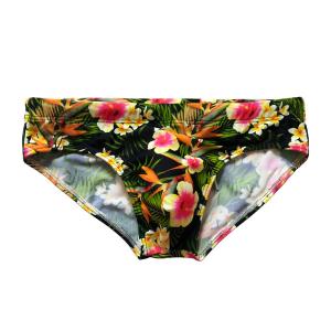 在庫処分 即納 30％off スイムウェア インナーカップ付き スイミング メンズビキニ ローライズ 水着 海水パンツ 花柄 ナイロン カップ プール ￥1800→￥1250