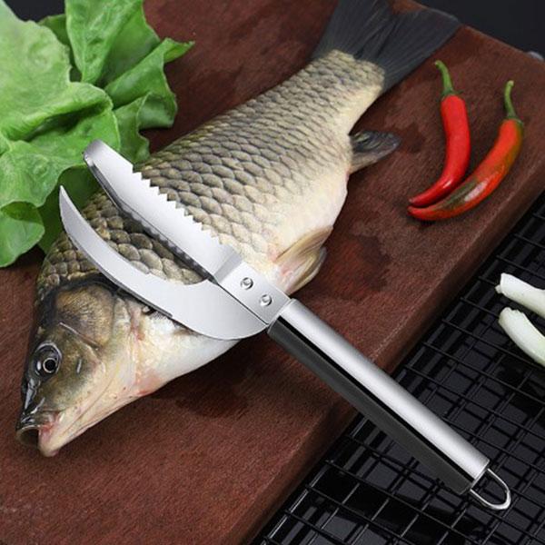 即納 魚 鱗取り ナイフ 多機能 ステンレス鋼 フィッシュスケーラー 3in1 魚スケーラー フィッ...
