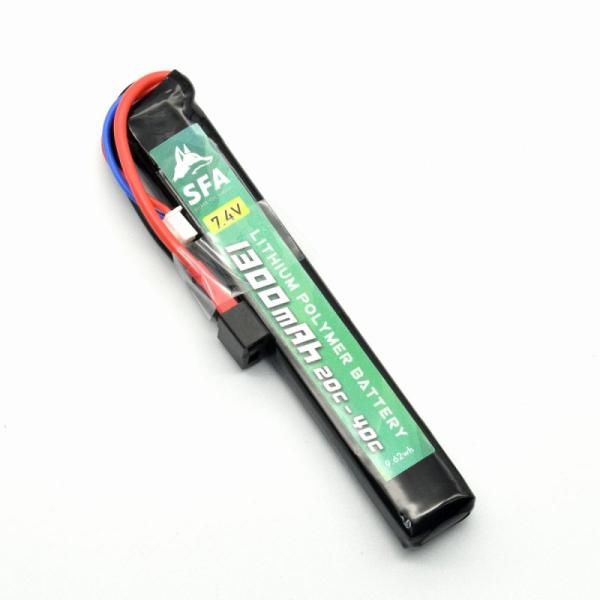 【SFA】7.4V1300mAh 20C-40C スリムタイプ T字コネクター
