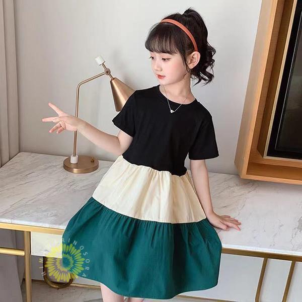 【特価】子供服 ワンピース ピンク 160 韓国子ども服 キッズ 女の子 春夏 半袖ワンピース 子供...