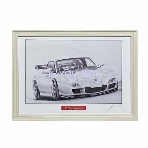 マツダ MAZDA FC サバンナ RX-7 【鉛筆画】名車 旧車 イラスト A4