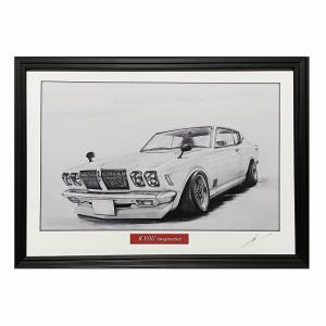 日産 NISSAN ブルーバードU1800SSS【鉛筆画】名車 旧車 イラスト