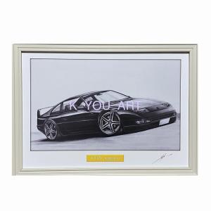 日産 NISSAN フェアレディ 32Z【鉛筆画】名車 旧車 イラスト A4サイズ 額付き サイン入り｜mirror-man-ys