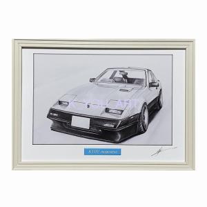 日産 NISSAN 180SX カスタム【鉛筆画】名車 旧車 イラスト A4サイズ 額