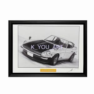 日産 NISSAN 430セドリック【鉛筆画】名車 旧車 イラスト A4