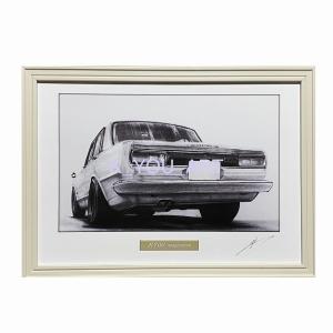 日産 NISSAN 430セドリック【鉛筆画】名車 旧車 イラスト A4サイズ 額