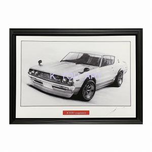 日産 NISSAN 180SX中期【鉛筆画】名車 旧車 イラスト A4サイズ 額付き