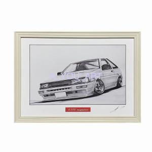 ホンダ HONDA NSX【鉛筆画】名車 旧車 イラスト A4サイズ 額付き