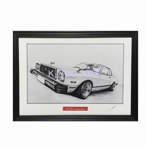 日産 NISSAN ブルーバードU1800SSS【鉛筆画】名車 旧車 イラスト A4