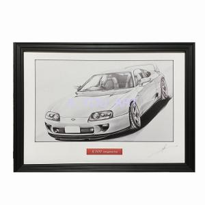日産 NISSAN 180SX カスタム【鉛筆画】名車 旧車 イラスト A4サイズ 額