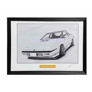日産 NISSAN スカイライン R34 GTR【鉛筆画】名車 旧車 イラスト A4