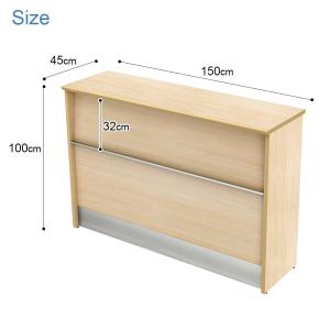ハイカウンター 木製 幅150cm 奥行45c...の詳細画像2