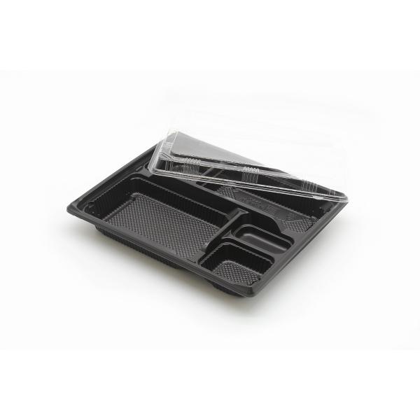 テイクアウト容器 使い捨て お弁当箱 KE-1A 黒+透明蓋セット 50枚