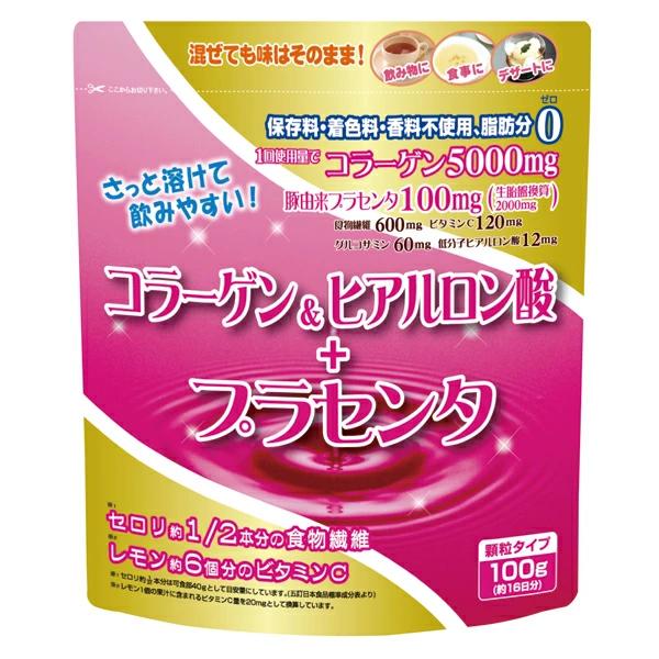 ユーワ「コラーゲン＆ヒアルロン酸＋プラセンタ」100g