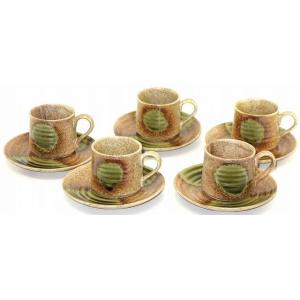 送料無料 逆三角 コーヒーカップ ソーサー 5客セット 満水200ml 食洗