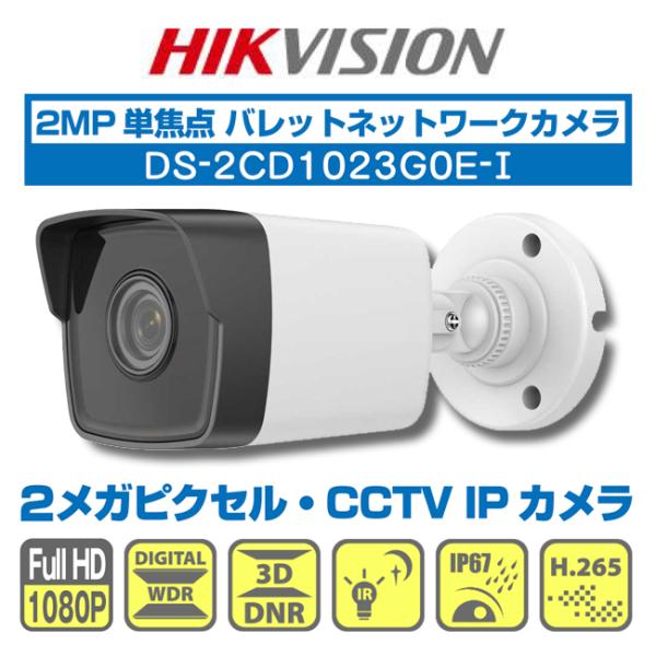 HIKVISION DS-2CD1023G0E-I・2MP 単焦点 パレット型 IPカメラ 防犯カメ...