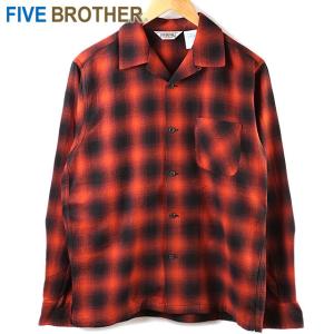 ファイブブラザー FIVEBROTHER メンズ ライトフランネル ワンナップ ワークシャツ LIGHT FLANNEL L S ONEUP SHIRTS 152101 SS21 長袖 OMBRE RED レッド系｜mischief