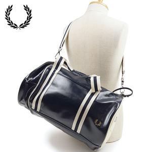 フレッドペリー FRED PERRY クラシック バレルバッグ CLASSIC BARREL BAG L7220-635 FW20 メンズ・レディース カバン ボストンバッグ NAVY ECRU ネイビー系｜mischief