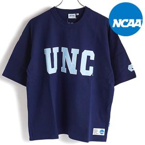 エヌシーエーエー NCAA ノースカロライナ メンズ カレッジロゴTシャツ KC0754-20 SS22 NORTH CAROLINA トップス NAVY 紺 ネイビー系｜mischief