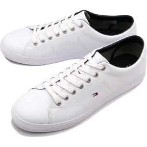 トミーヒルフィガー TOMMY HILFIGER メンズ スニーカー エッセンシャルレザースニーカー FM02157-100 FW22 ESSENTIAL LEATHER SNEAKER WHITE 白 ホワイト系｜mischief