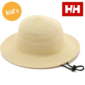 ヘリーハンセン HELLY HANSEN キッズ Kサマーロールハット HCJ92204-IV SS23 K Summer Roll Hat HH 帽子 子供用 UVカット仕様 麦わら帽子 アイボリー｜ミスチーフ