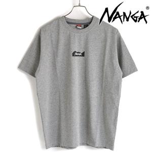 ナンガ NANGA メンズ エコハイブリッドマウンテンロゴTシャツ NW2211-1G208 SS23 ECO HYBRID MT LOGO TEE トップス 半袖 クルーネック ショートスリーブ GRY｜mischief