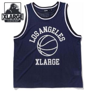 エクストララージ XLARGE メンズ XL バスケットボールジャージ 101232013004 SU23 XL BASKETBALL JERSEY トップス タンクトップ NAVY 紺 ネイビー系｜mischief