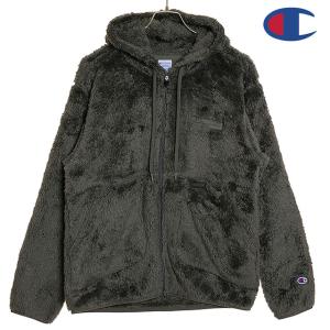 チャンピオン Champion メンズ ジップフーデッドジャケット C3-Y615 FW23 ZIP HOODED JACKET アウター ボアフリース ジップアップパーカー CHARCOAL｜mischief