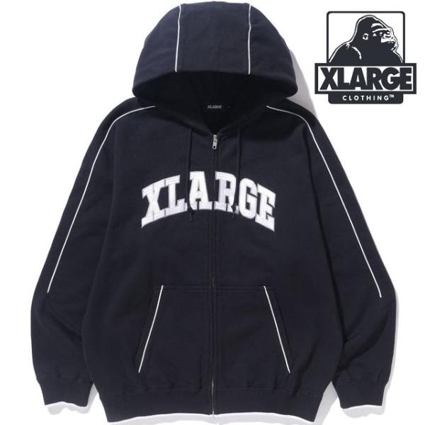 エクストララージ XLARGE メンズ パイピング ジップアップフーデッド スウェットシャツ 101...