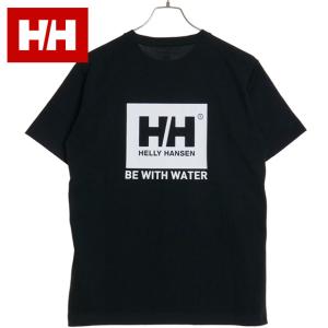 ヘリーハンセン HELLY HANSEN メンズ ショートスリーブビーウィズウォーターロゴティー HH62417-K SS24 半袖 ポケットTシャツ UVカット 速乾 ブラック｜mischief