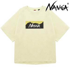 ナンガ NANGA メンズ エコハイブリッド ボックスロゴ ルーズフィットティー NW2311-1G209 SS24 半袖Tシャツ ルーズシルエット アウトドア YELLOW 正規取扱店