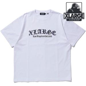 エクストララージ XLARGE メンズ オールドイングリッシュロゴ ショートスリーブTシャツ 101242011016 SU24 半袖 WHITE｜mischief