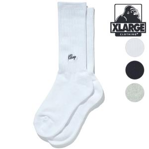 エクストララージ XLARGE メンズ スモールロゴ EMB ソックス 101242054011 SU24 SMALL LOGO EMB SOCKS x-large エックスラージ 靴下 クルー丈 フリーサイズ｜mischief