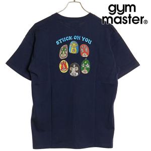 ジムマスター GYM MASTER メンズ 7.4oz STUCK ON YOU刺繍Tee G321707-59 SU24 トップス 半袖Tシャツ ネイビー｜mischief