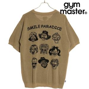 ジムマスター GYM MASTER メンズ ジャガードニットSMILE PARADICE Tee G321782-31 SU24 トップス 半袖Tシャツ ベージュ｜mischief