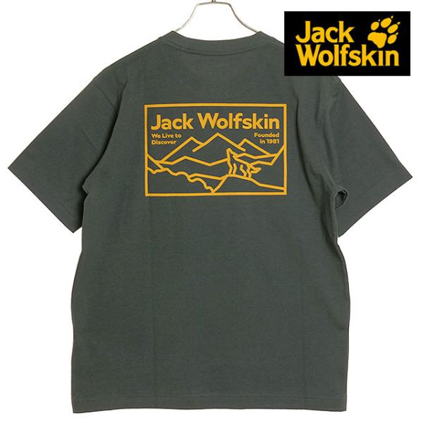 ジャックウルフスキン Jack Wolfskin JP ラインアートウルフ ショートスリーブTシャツ...