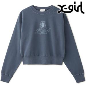 X-girl（エックスガール） フェイクファーロゴ コンパクトスウェット