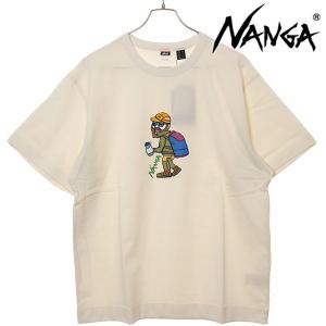 ナンガ NANGA エコハイブリッドTシャツ アウトドアおじさんプリント N2500-1M024Z SS25 ECO HYBRID TEE ODM PT メンズ ウシオダヒロアキ WHT