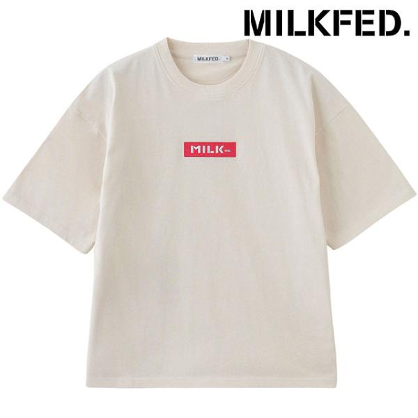 ミルクフェド MILKFED. エンブロイダリー バー ワイド ショートスリーブTシャツ 10325...