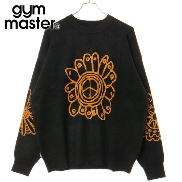 ジムマスター GYM MASTER ジャガードニット PEACE FLOWER クルーネック G62...