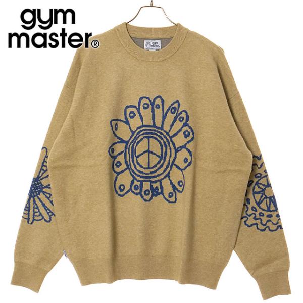 ジムマスター GYM MASTER ジャガードニット PEACE FLOWER クルーネック G62...
