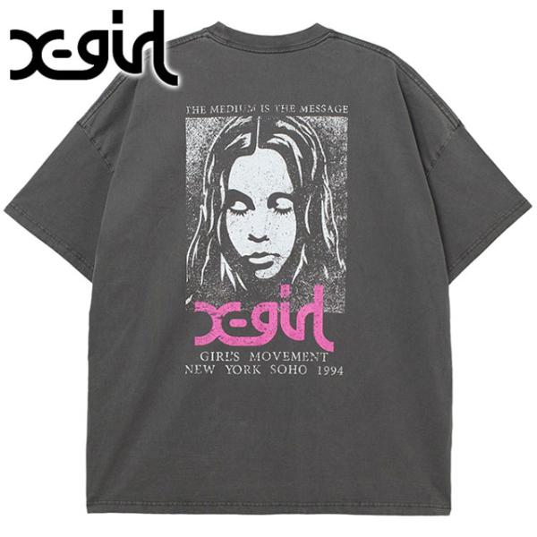 エックスガール X-girl レディース フェイデッドフェイス ショートスリーブビッグティードレス ...