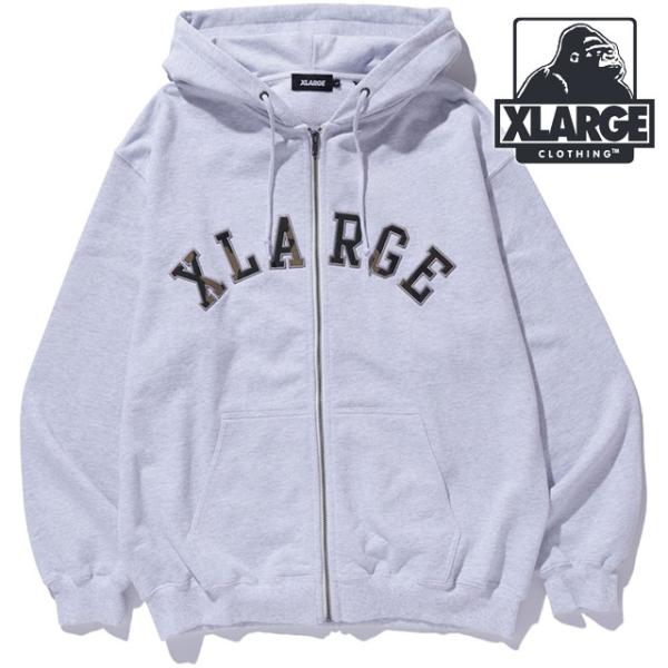 エクストララージ XLARGE カモパッチ ジップアップフーデッド スウェットシャツ 1012610...