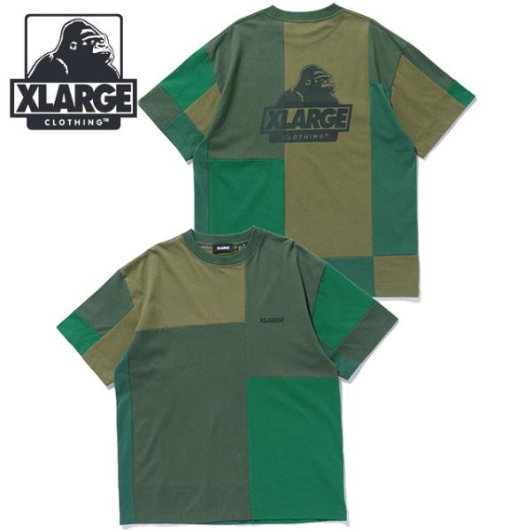 エクストララージ XLARGE メンズ パッチワーク ショートスリーブTシャツ 1012620110...