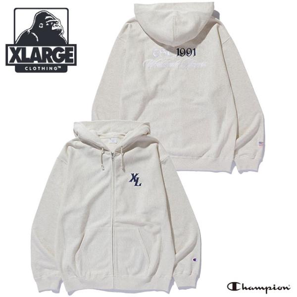 エクストララージ XLARGE メンズ チャンピオン ジップアップフーデッド スウェットシャツ 10...