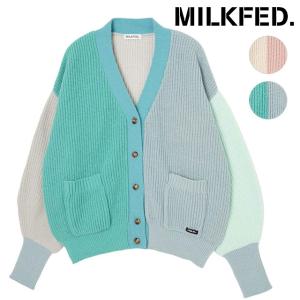 ミルクフェド MILKFED. レディース パネルニット カーディガン 103234015003 FW23WINTER PANELED KNIT CARDIGAN トップス 長袖 マルチカラー｜mischief