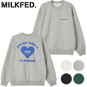 ミルクフェド MILKFED. レディース バック ハートロゴ スウェットシャツ 103234012007 FW23WINTER BACK HEART LOGO SWEATSHIRT｜mischief