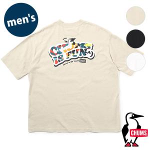 チャムス CHUMS メンズ オーバーサイズドチャムスイズファンTシャツ CH01-2357 SS24 Oversized CHUMS IS FUN T-Shirt トップス 半袖 クルーネック コットンTee｜ミスチーフ